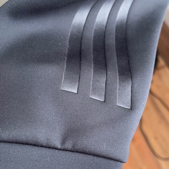 Adidas Black Bomber Jacket with White Trim - Picture 4 of 7